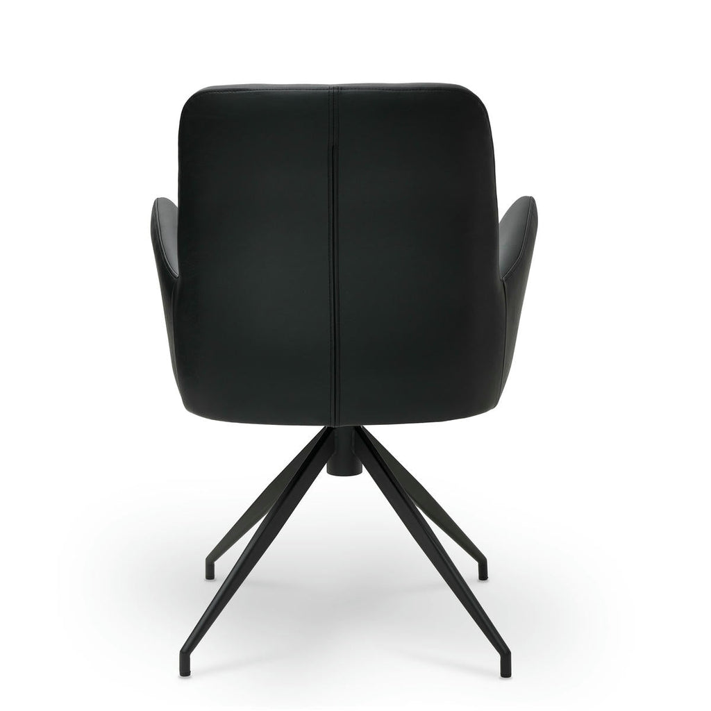 2er Set Esszimmerstühle mit Armlehne - Drehbar - Schwarz - FURNHOUSE