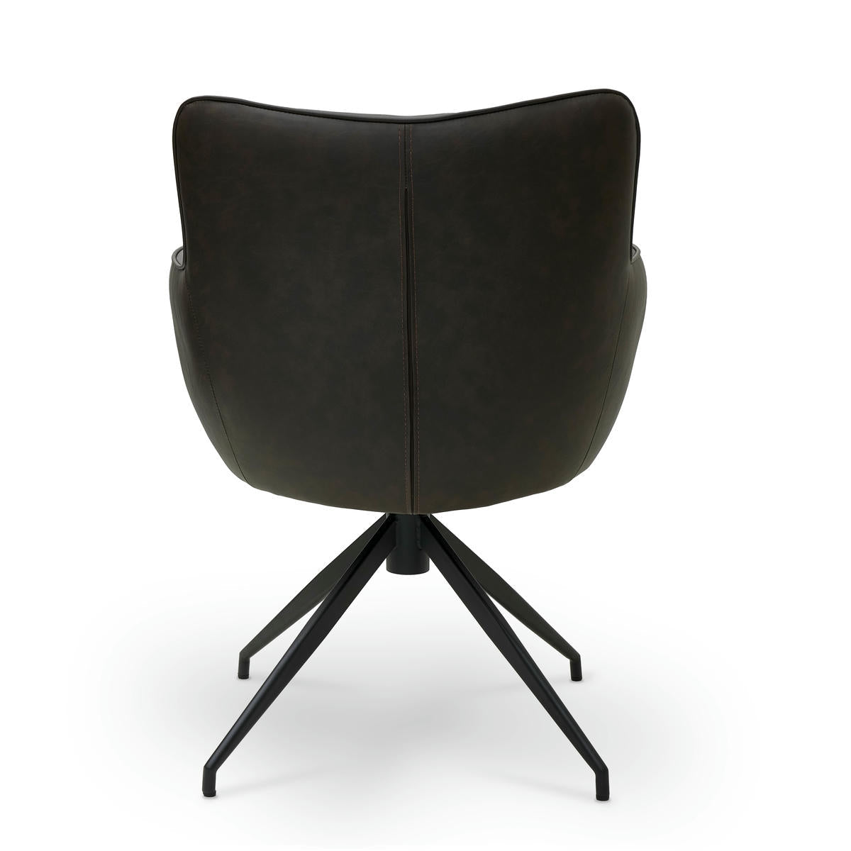 Jessica Esszimmerstühle mit Armlehne 2er Set - Drehbar, Kunstleder Braun - FURNHOUSE