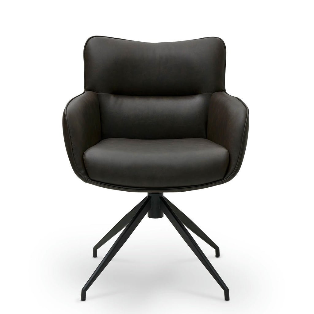 2er Set Esszimmerstühle mit Armlehne - Drehbar - Braun - FURNHOUSE