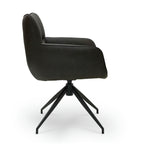 2er Set Esszimmerstühle mit Armlehne - Drehbar - Braun - FURNHOUSE