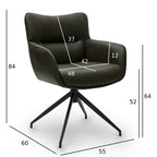 2er Set Esszimmerstühle mit Armlehne - Drehbar - Braun - FURNHOUSE