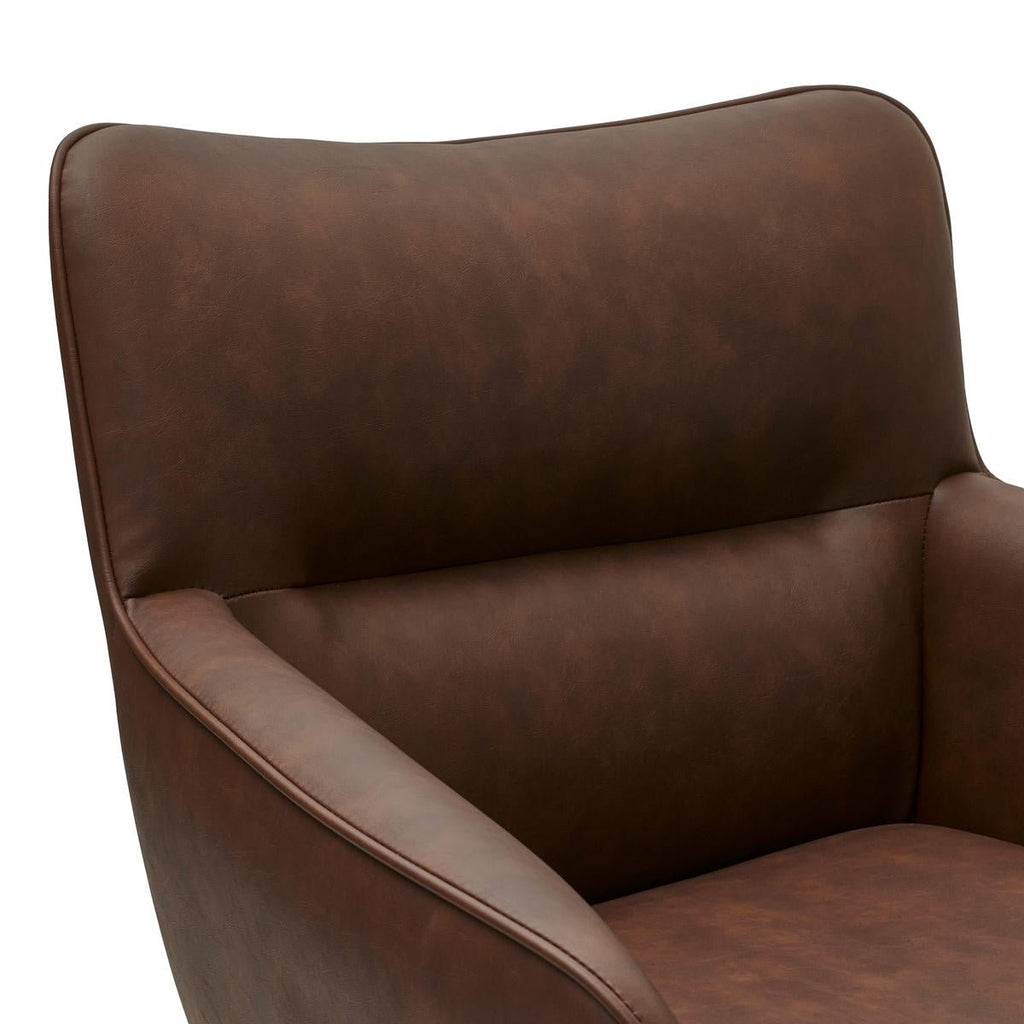 Jessica Esszimmerstühle mit Armlehne 2er Set - Drehbar, Kunstleder Cognac Braun - FURNHOUSE