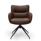 Jessica Esszimmerstühle mit Armlehne 2er Set - Drehbar, Kunstleder Cognac Braun - FURNHOUSE