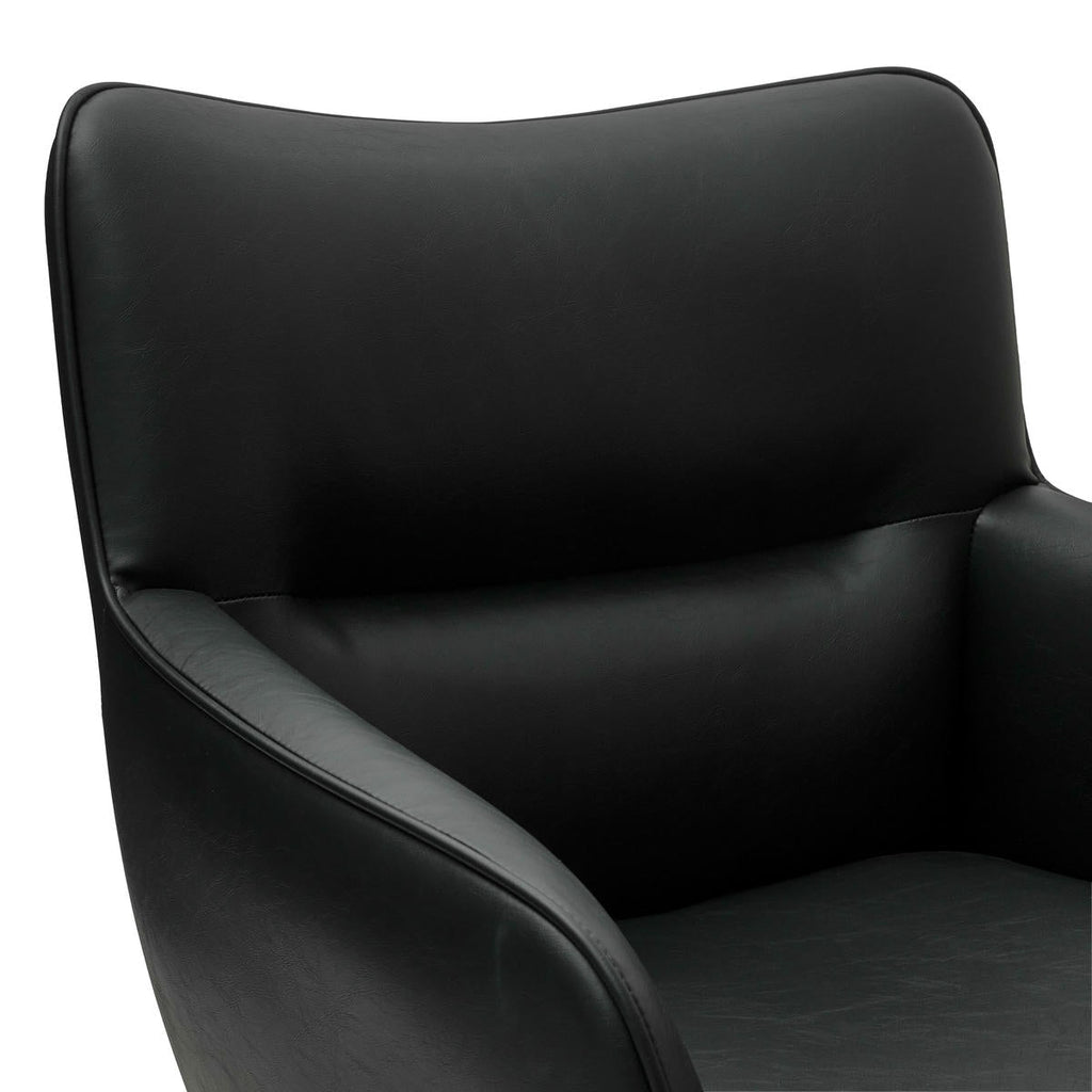 Jessica Esszimmerstühle mit Armlehne 2er Set - Drehbar, Kunstleder Schwarz - FURNHOUSE