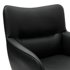 Jessica Esszimmerstühle mit Armlehne 2er Set - Drehbar, Kunstleder Schwarz - FURNHOUSE