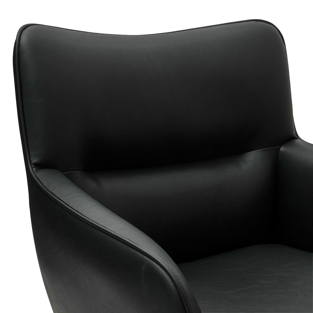 Jessica Esszimmerstühle mit Armlehne 2er Set - Drehbar, Kunstleder Schwarz - FURNHOUSE