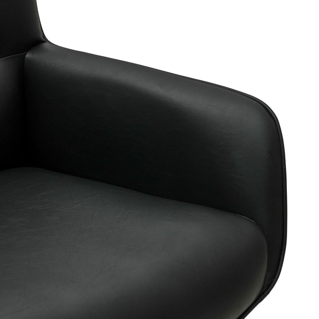 Jessica Esszimmerstühle mit Armlehne 2er Set - Drehbar, Kunstleder Schwarz - FURNHOUSE