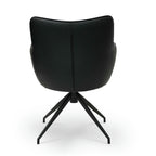 Jessica Esszimmerstühle mit Armlehne 2er Set - Drehbar, Kunstleder Schwarz - FURNHOUSE