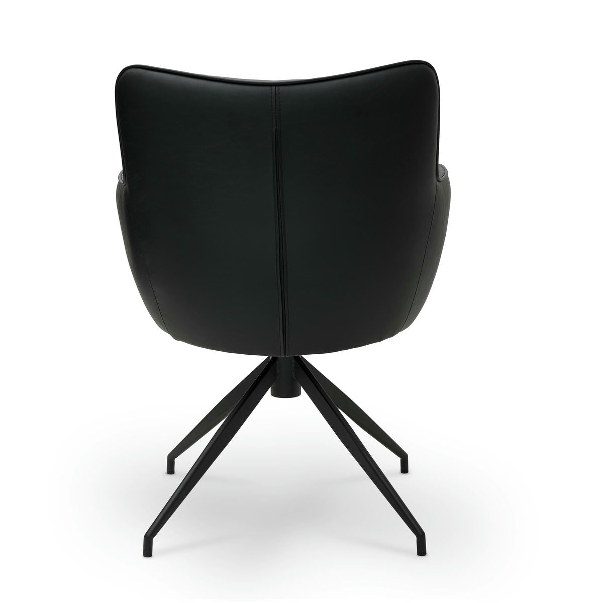 Jessica Esszimmerstühle mit Armlehne 2er Set - Drehbar, Kunstleder Schwarz - FURNHOUSE