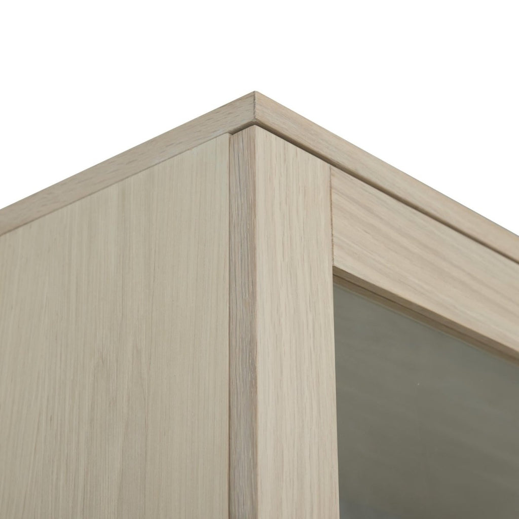 Highboard mit LED-Beleuchtung - 124 cm breit - Eiche bianco - FURNHOUSE