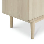 Highboard mit LED-Beleuchtung - 124 cm breit - Eiche bianco - FURNHOUSE