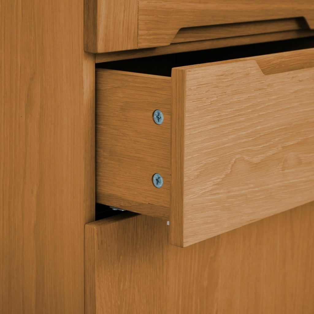 Highboard mit LED-Beleuchtung - 124 cm breit - Wildeiche - FURNHOUSE