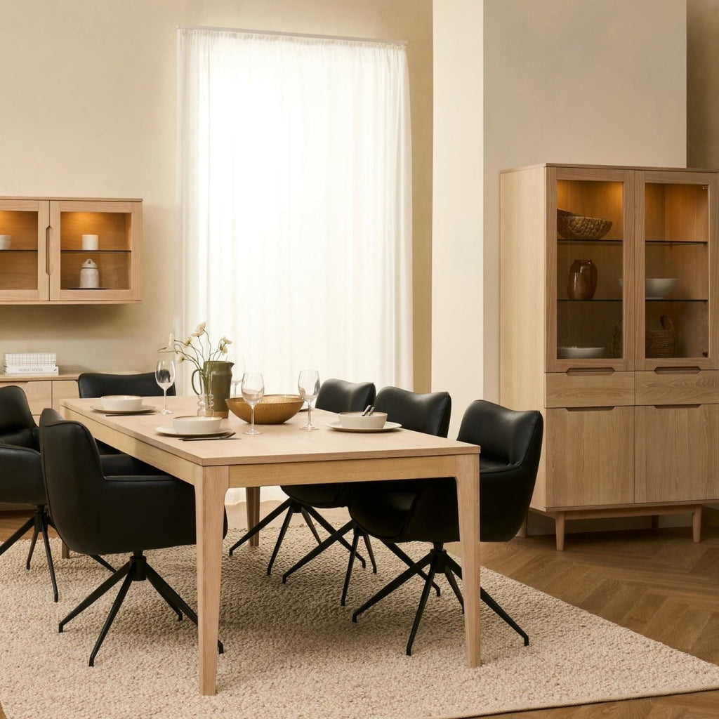 Kerteminde Rechteckiger Esstisch - 220x100 cm - Ausziehbar bis 320 cm - Eiche Weiß geöltes - FURNHOUSE