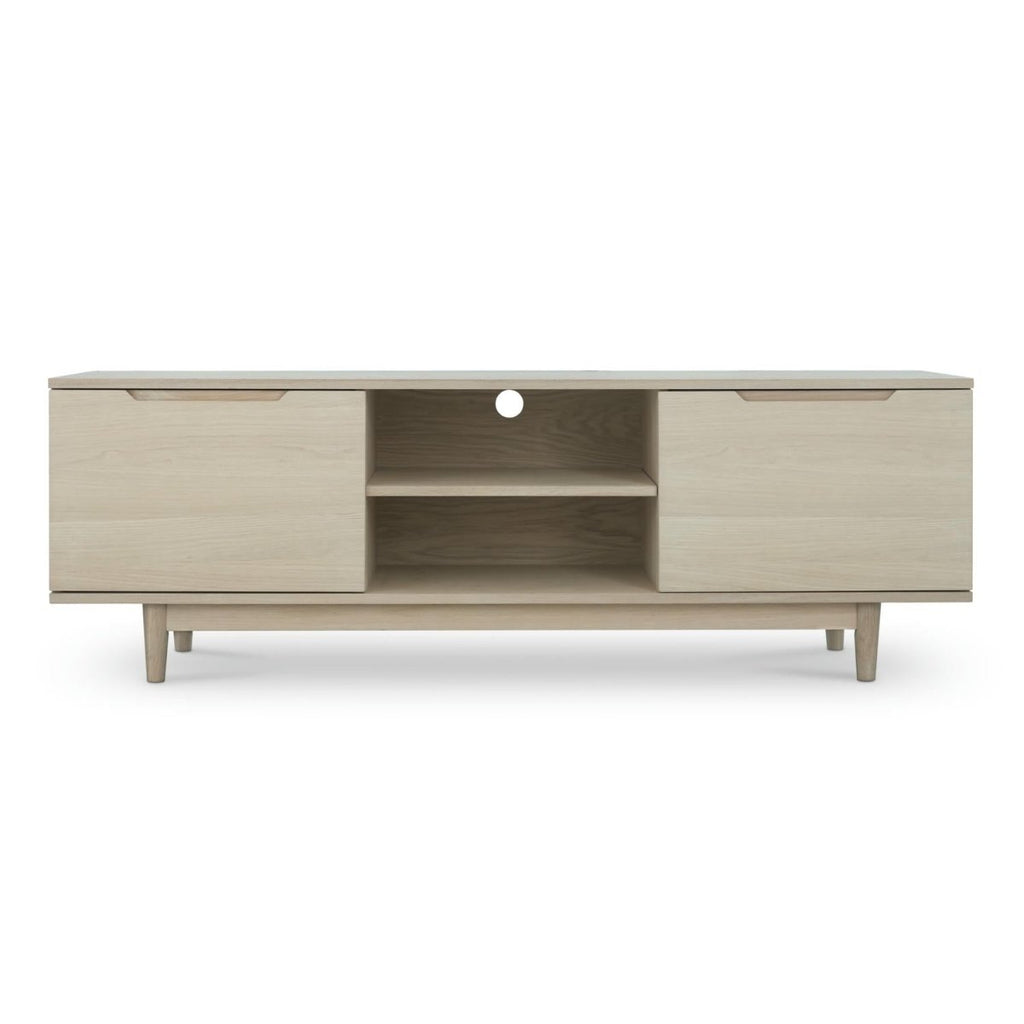 Kerteminde TV-Tisch mit 2 Türen - 160 cm breit - Eiche Weiß geöltes - FURNHOUSE