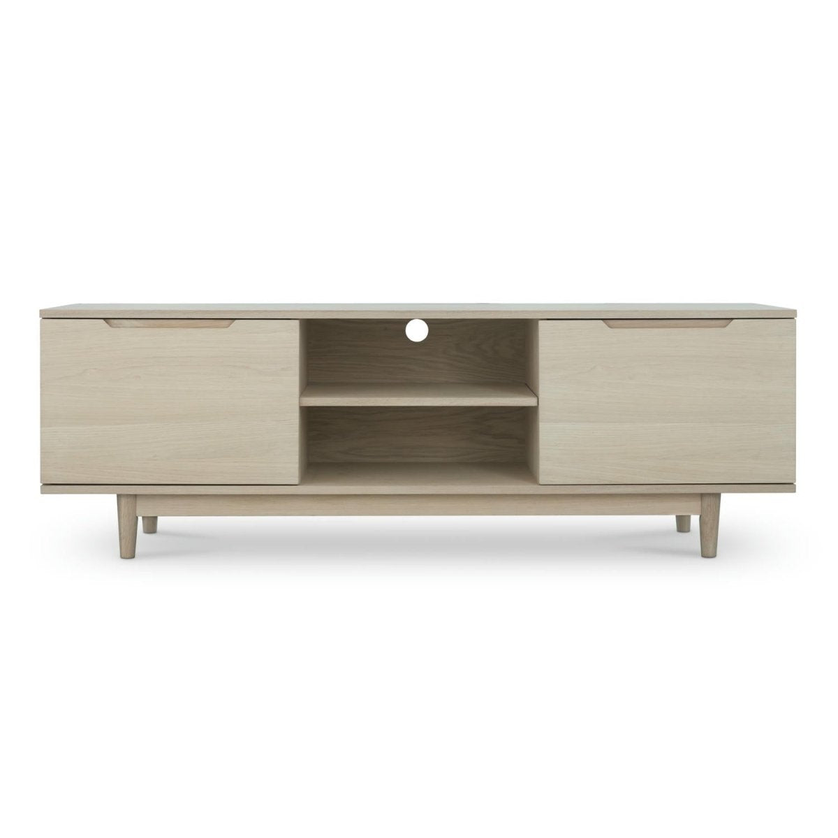 Kerteminde TV-Tisch mit 2 Türen - 160 cm breit - Eiche Weiß geöltes - FURNHOUSE