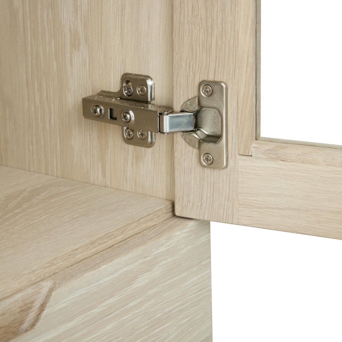 Kerteminde Vitrine mit LED-Beleuchtung - 100 cm breit - Eiche Weiß geöltes - FURNHOUSE