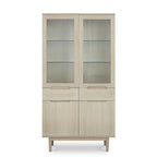 Kerteminde Vitrine mit LED-Beleuchtung - 100 cm breit - Eiche Weiß geöltes - FURNHOUSE