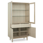 Kerteminde Vitrine mit LED-Beleuchtung - 100 cm breit - Eiche Weiß geöltes - FURNHOUSE