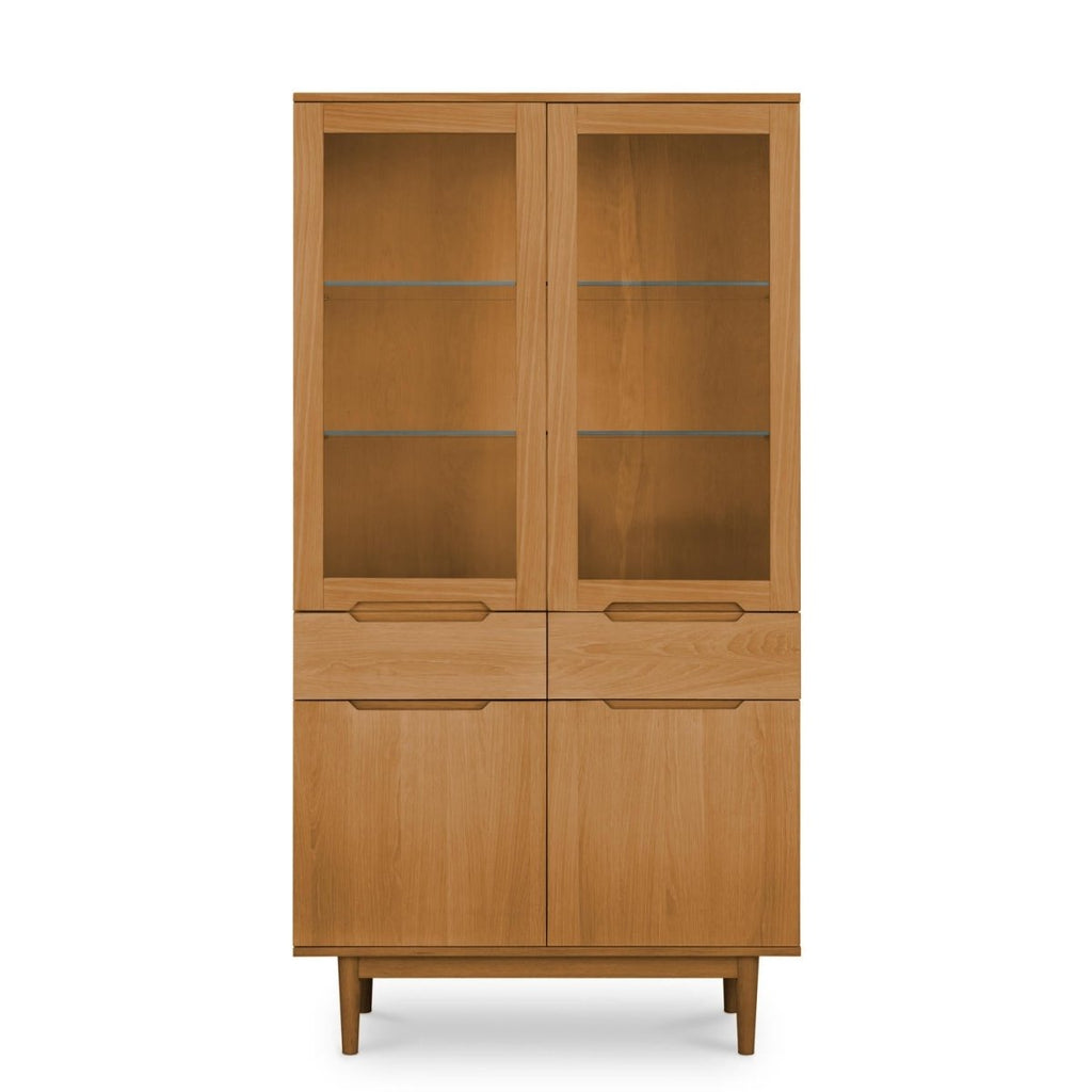 Kerteminde Vitrine mit LED-Beleuchtung - 100 cm breit - Wildeiche Natur - FURNHOUSE