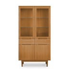 Kerteminde Vitrine mit LED-Beleuchtung - 100 cm breit - Wildeiche Natur - FURNHOUSE