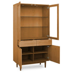 Kerteminde Vitrine mit LED-Beleuchtung - 100 cm breit - Wildeiche Natur - FURNHOUSE