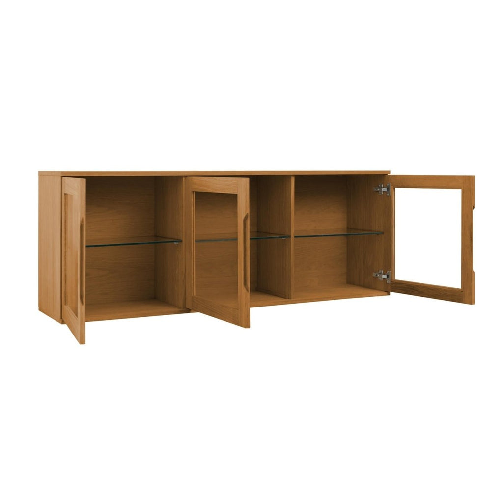 Kerteminde Wandschrank mit LED-Beleuchtung - 160 cm breit - Wildeiche Natur - FURNHOUSE