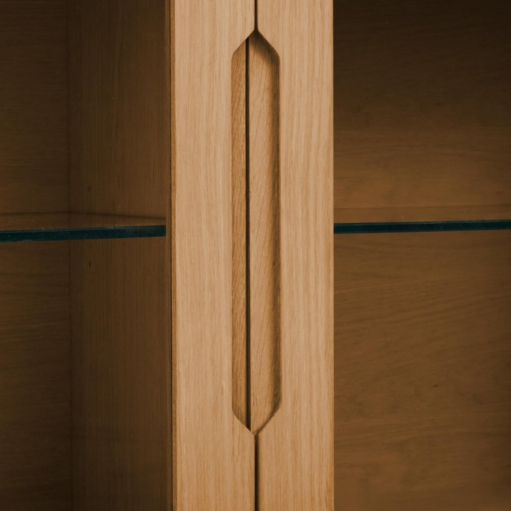 Kerteminde Wandschrank mit LED-Beleuchtung - 160 cm breit - Wildeiche Natur - FURNHOUSE