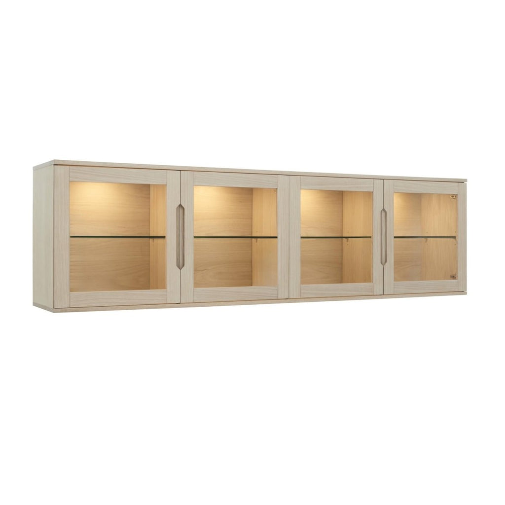 Kerteminde Wandschrank mit LED-Beleuchtung - 213 cm breit - Eiche Weiß geöltes - FURNHOUSE