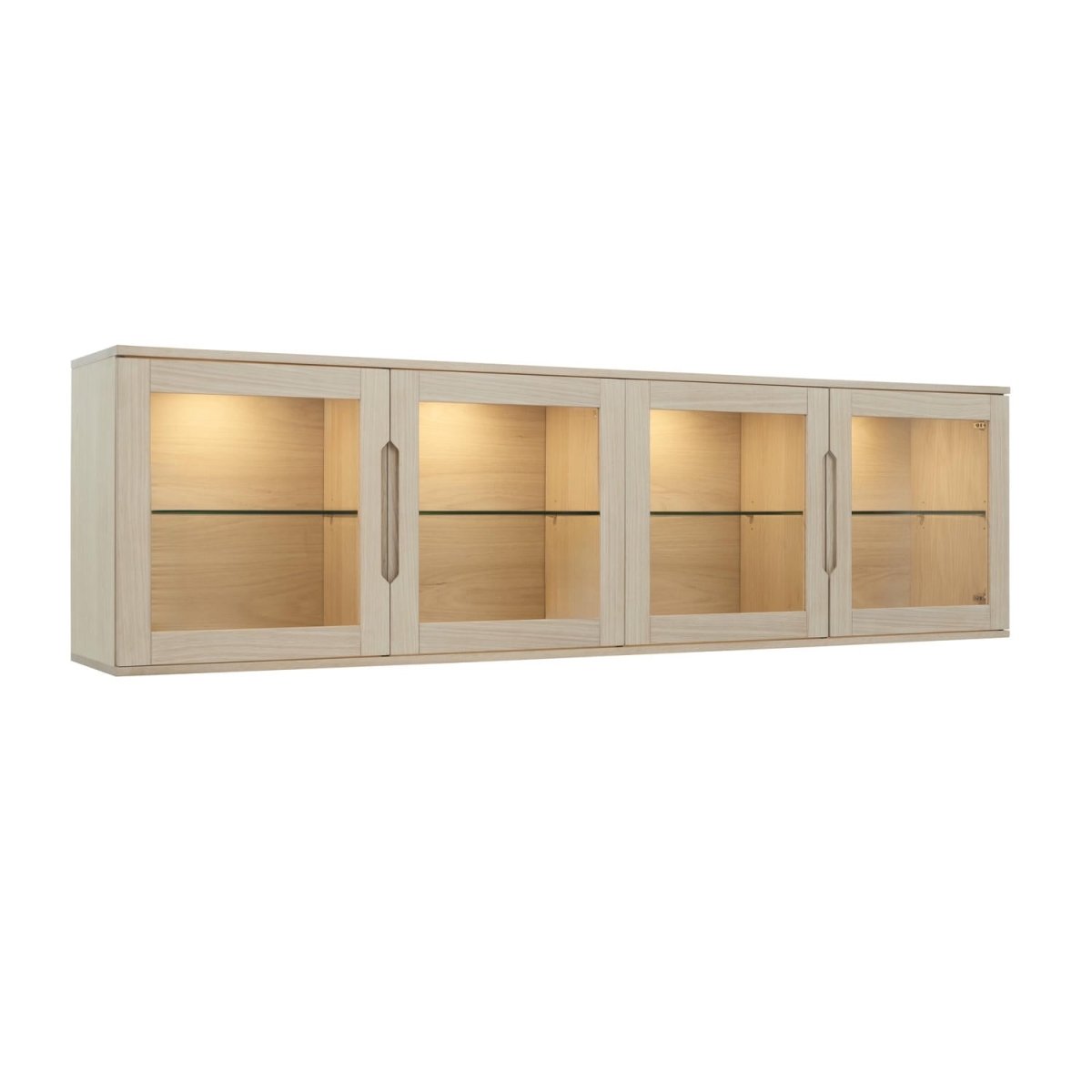 Kerteminde Wandschrank mit LED-Beleuchtung - 213 cm breit - Eiche Weiß geöltes - FURNHOUSE