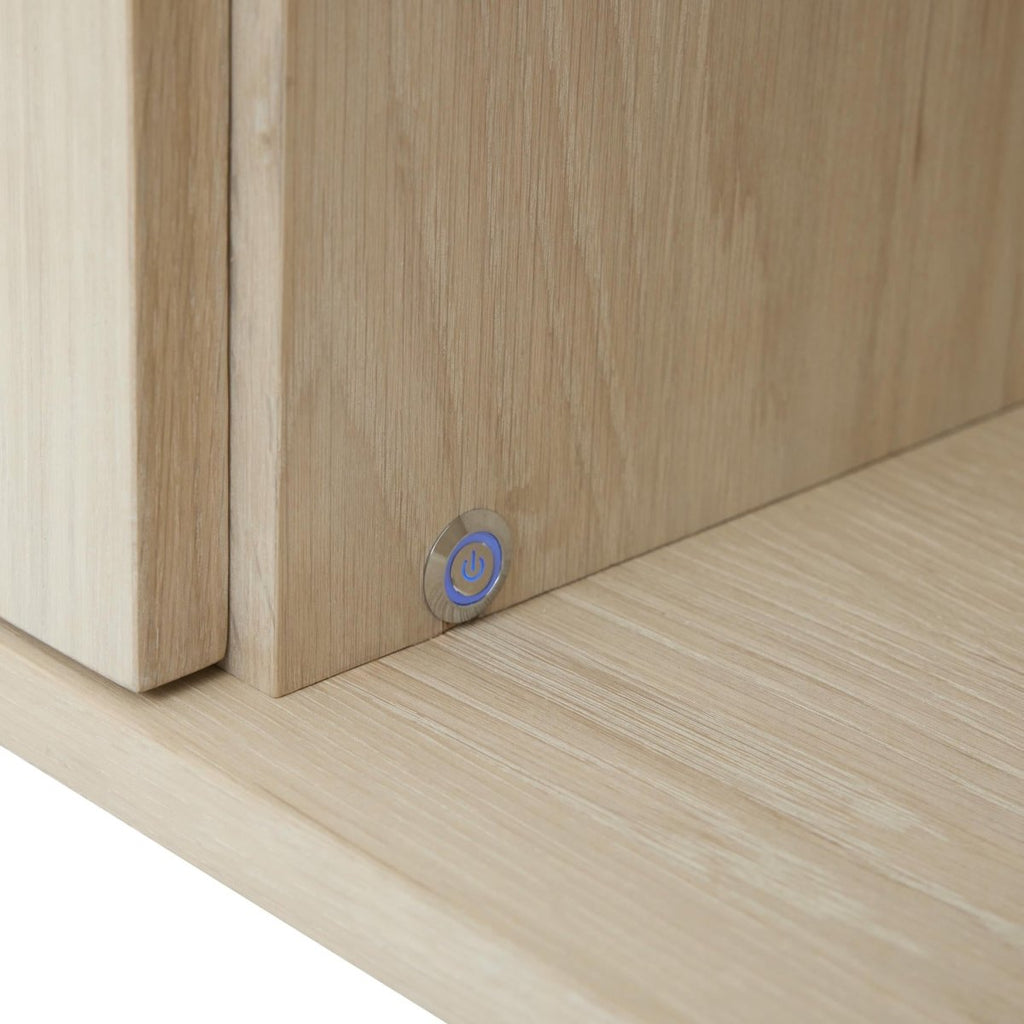 Kerteminde Wandschrank mit LED-Beleuchtung - 213 cm breit - Eiche Weiß geöltes - FURNHOUSE