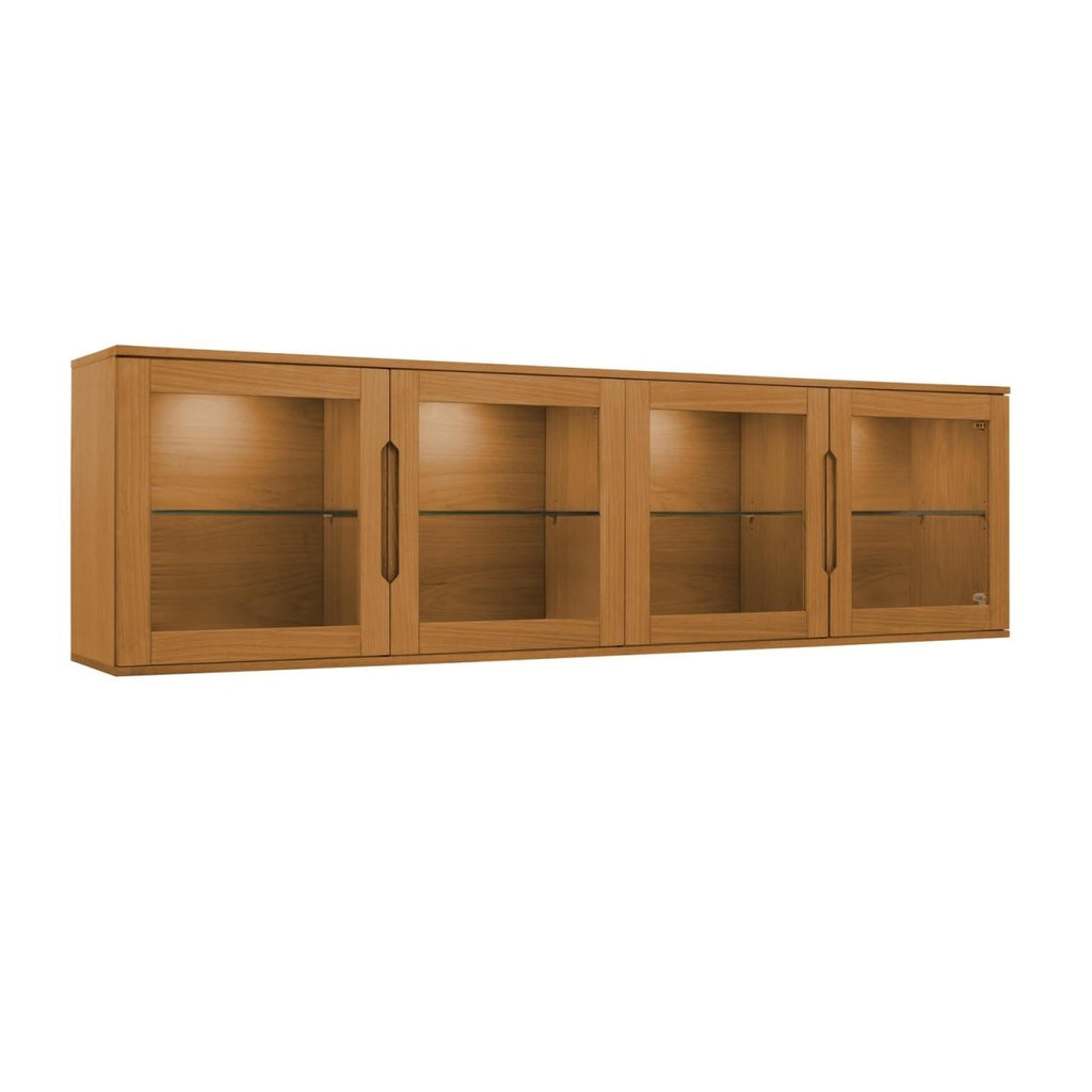 Kerteminde Wandschrank mit LED-Beleuchtung - 213 cm breit - Wildeiche Natur - FURNHOUSE