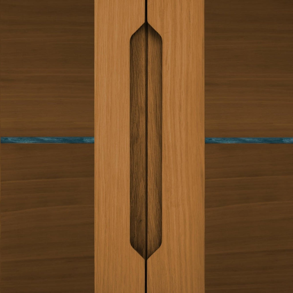 Kerteminde Wandschrank mit LED-Beleuchtung - 213 cm breit - Wildeiche Natur - FURNHOUSE