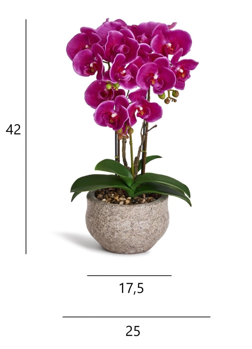 Kunstpflanze Violett Orchidee Phalaenopsis 42 cm - 4Ever Green