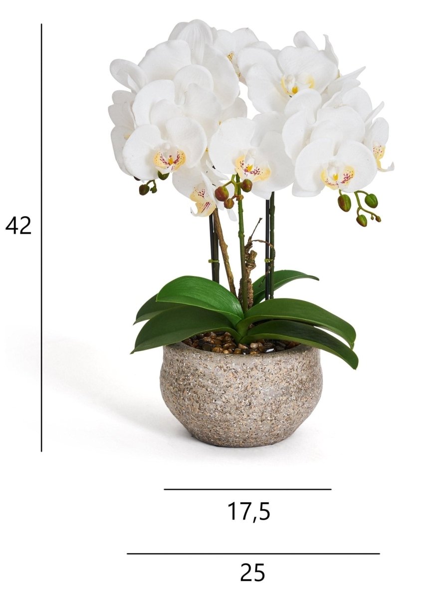 Kunstpflanze Weiß Orchidee Phalaenopsis 42 cm - 4Ever Green
