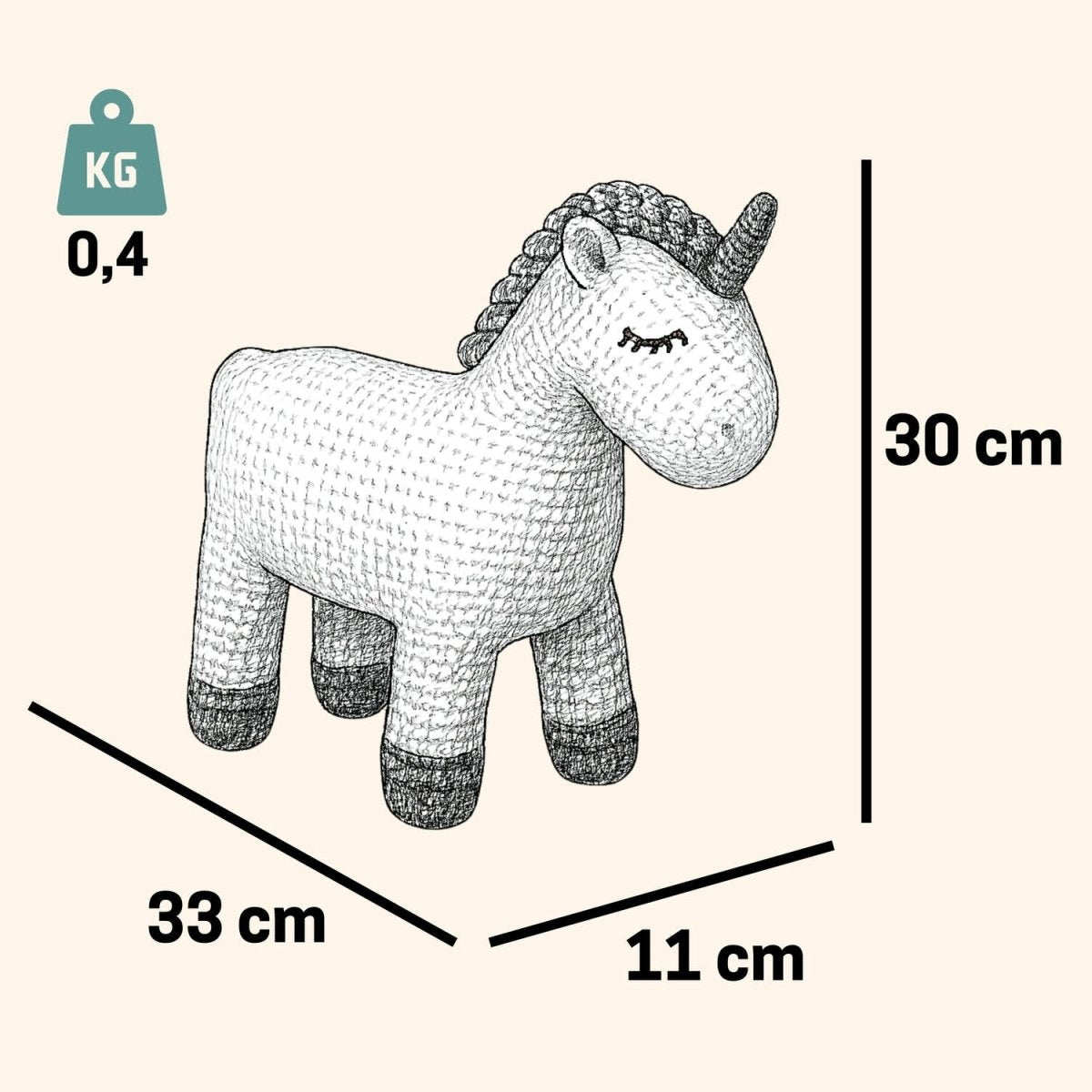 Kuscheltier Häkeltier Einhorn 30 cm - Pintado & Lacado