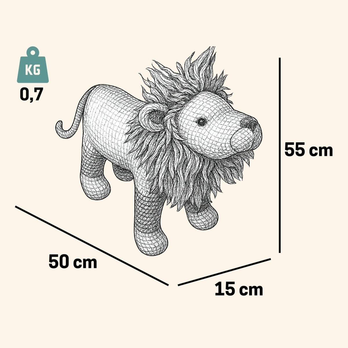 Kuscheltier Häkeltier Löwe 55 cm - Pintado & Lacado