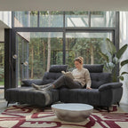 L-Form Ecksofa Links Colorado - Elektrisch mit USB, Stoff Grau - FURNHOUSE