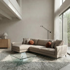 L-Form Ecksofa Links - Stoffbezug Beige - FURNHOUSE