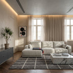 L-Form Ecksofa Links - Stoffbezug Beige - FURNHOUSE