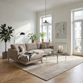 L-Form Ecksofa Links - Stoffbezug Beige - FURNHOUSE