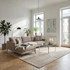 L-Form Ecksofa Links Maggie - Stoff Beige, 290 cm - FURNHOUSE