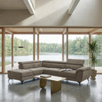 L-Form Ecksofa Links - Stoffbezug Beige - FURNHOUSE