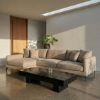 L-Form Ecksofa Links Maggie - Stoff Beige, 290 cm - FURNHOUSE
