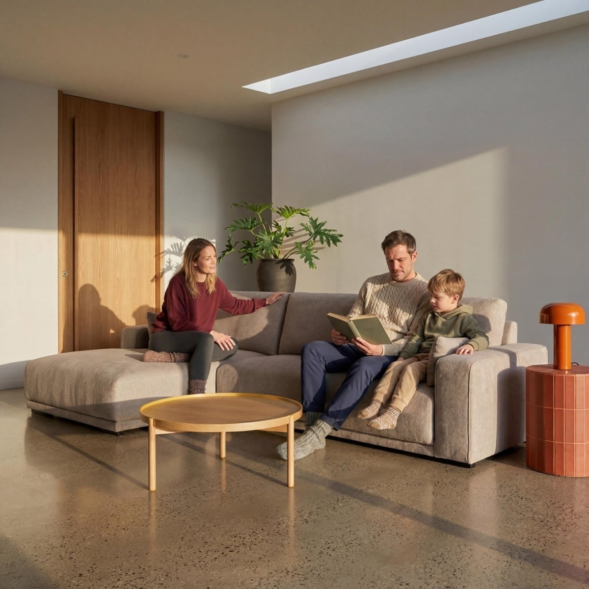 L-Form Ecksofa Links - Stoffbezug Beige - FURNHOUSE