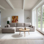 L-Form Ecksofa Links California - Stoff Beige, 305 cm - FURNHOUSE