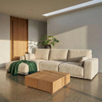 L-Form Ecksofa Links California - Stoff Cremeweiß, 305 cm - FURNHOUSE