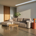 L-Form Ecksofa Links - Stoffbezug Creme - FURNHOUSE