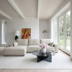 L-Form Ecksofa Links California - Stoff Cremeweiß, 305 cm - FURNHOUSE