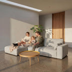 L-Form Ecksofa Links California - Stoff Grau, 305 cm - FURNHOUSE