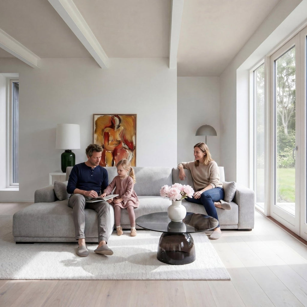 L-Form Ecksofa Links - Stoffbezug Grau - FURNHOUSE